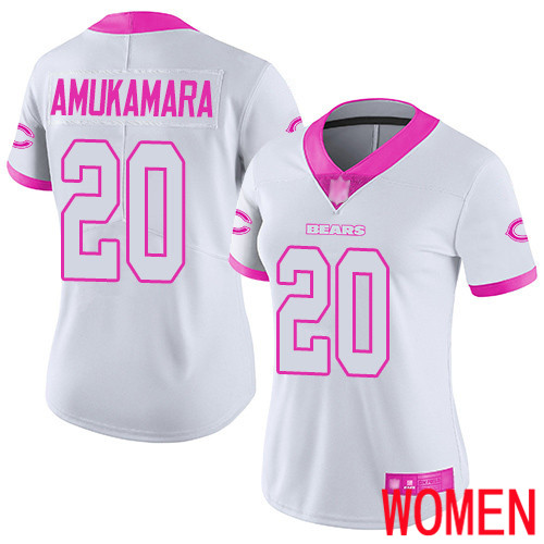 Chicago Bears Limited White Pink Women Prince Amukamara Jersey NFL Football #20 Rush Fashion